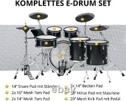 10 Pad Electronic Drum Kit Wooden Set USB MIDI Module 720 Percussion Sounds