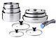 10-piece Cookware Set: 16-18-20 Cm Saucepans, 20-22-26 Cm Frying Pans, Satin Finish, 16-18 Cm Lids