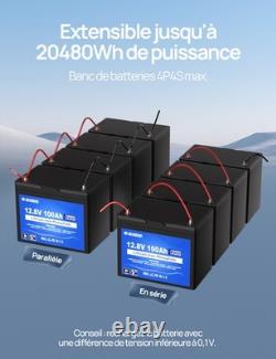 12V 100Ah LiFePO4 Bluetooth Battery, Improved 100A BMS, Perfect for Caravans