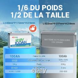 12V 100Ah LiFePO4 Lithium Battery 15,000 Deep Cycles with 100A BMS