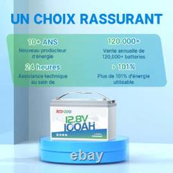 12V 100Ah LiFePO4 Lithium Battery 15,000 Deep Cycles with 100A BMS