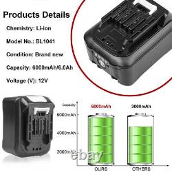 12V 6.0Ah Battery for Makita BL1040 BL1040B BL1041B BL1020B BL1016 BL1021