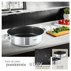 15-Piece Kitchen Cookware Set in Stainless Steel Suitable for Induction