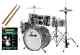 16'' Acoustic Drum Kit For Junior Child Pedal Stool Drumsticks Silver