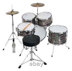 16'' Acoustic Drum Kit for Junior Child with Pedal Stool Silver Drumsticks
