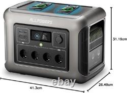 1800W Backup Battery 1152Wh Electric Station Solar Generator for Camping