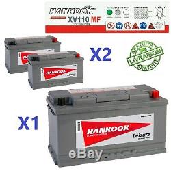 1-2 Battery Discharge Slow Hankook Xv110 12v 110ah Boat Caravan Camping Car