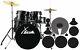 20" Complete Acoustic Drum Kit With Stool, Mute, And Black Cymbals