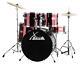 22'' Acoustic Drum Battery Kit Complete With Cymbals, Stool, Sticks Red