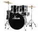 22'' Acoustic Drum Kit Complete Set With Cymbals, Stool, And Sticks In Black