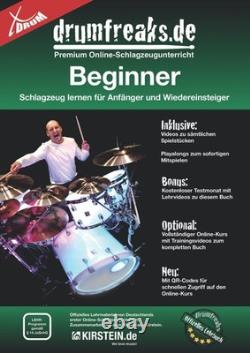 22'' Acoustic Drum Kit Complete Set with Cymbals, Stool, and Sticks in Black