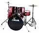 22'' Fusion Acoustic Drum Kit Complete Set With Stool Cymbals Red Set