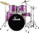22'' Purple Acoustic Drum Kit Complete Set With Cymbals, Stool, Hardware, And Pedal