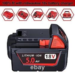 2Pcs 18V 5.0Ah Replacement Battery for Milwaukee M18 48-11-1850 48-11-1852