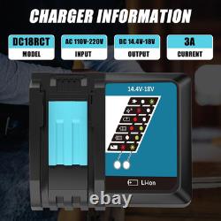 2Pcs BL1860 5.5Ah Replacement Battery for Makita 18V Battery with Charger Pack