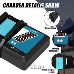 2Pcs BL1860 5.5Ah Replacement Battery for Makita 18V Battery with Charger Pack