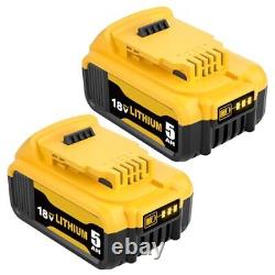 2 Pack 18V Topbatt 5.0Ah Replacement Battery for Dewalt 18V Battery for Dewa
