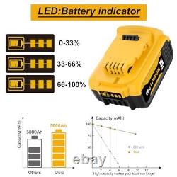 2 Pack 18V Topbatt 5.0Ah Replacement Battery for Dewalt 18V Battery for Dewa