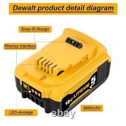 2 Pack 18V Topbatt 5.0Ah Replacement Battery for Dewalt 18V Battery for Dewa