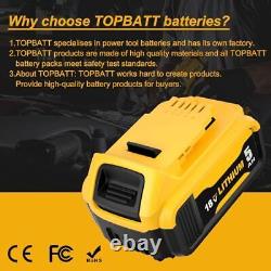 2 Pack 18V Topbatt 5.0Ah Replacement Battery for Dewalt 18V Battery for Dewa