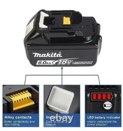 2 X Makita BL1860 Battery 18 V 6 AH NEW BL1850 BL1860 Lithium replacement