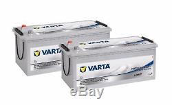 2x Battery Slow Discharge Boat Varta Lfd180 12v 180ah 513 X 223 X 223mm