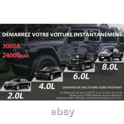 3000A 12V 24000mAh Portable Car Jump Starter for Gas and Diesel
