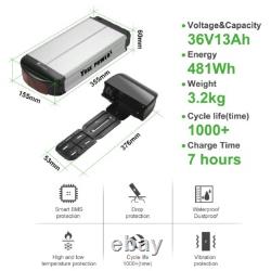 36V 13Ah E-Bike Battery for Electric Bicycle, Rack for 26-28 V Brake