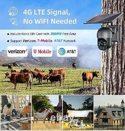 3G/4G LTE Solar-Powered Wireless Outdoor Security Camera, SIM Card