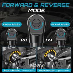 3/8' 80Nm Cordless Electric Ratchet Wrench with LED, 2 x 21V Batteries + Sockets + Bag