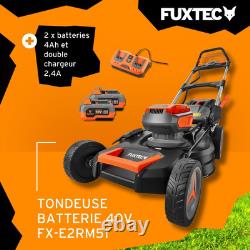 40V Lawn Mower Battery (2x20V) FX-E2RM51SET FUXTEC 2x 4Ah Batteries and Charger