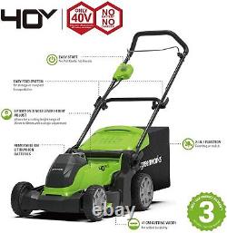 40v Battery Lawn Mower 41cm Greenworks G40lm41 Without Battery And Charger
