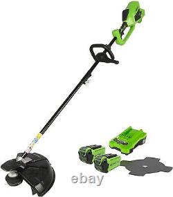 40v Drums Cutting-bords Brushing Machine 40cm Greenworks+2x2ah & Charger