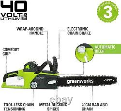40v Tronsaw Battery 40cm Greenworks Gd40cs40 Without Battery & Charger