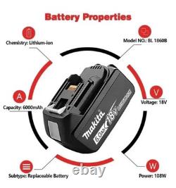 4 X Makita BL1860 Battery 18 V 6 AH NEW BL1850 BL1860 Lithium replacement
