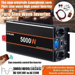 5000W 24V Pure Sine Solar Inverter LCD Home Camper Van Converter