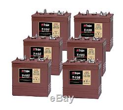 6x Trojan T105 Battery Slow Discharge 1000 Recharge Cycles