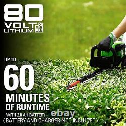 80V Hedge Trimmer 66cm GreenWorks GD80HT Without Battery & Charger