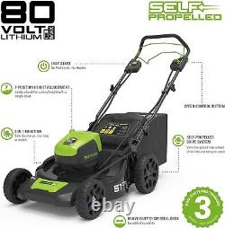 80v Battery Grass Mower 51cm Self-propelled Greenworks Without & Charger