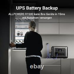ALLPOWERS R1500 Portable Power Station, 1800W LiFePO4 Battery 1152 Wh UPS