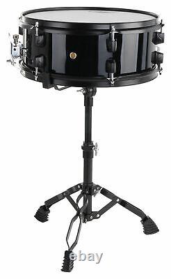 Acoustic Drum Kit 22'' Fusion Complete Set with Stool, Cymbals, and Black Finish