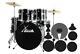 Acoustic Drumkit 22'' Wooden Set With Silent Pads And Black Stool