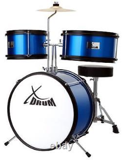 Acoustic Percussion Drum Set for Kids Educational Games Blue Stool