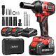 Avhrit Cordless Brushless Impact Wrench With Two 4.0ah Batteries 700nm Torque