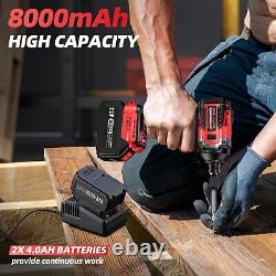 Avhrit Cordless Brushless Impact Wrench with Two 4.0Ah Batteries 700Nm Torque