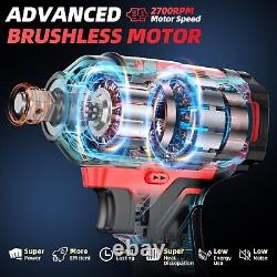 Avhrit Cordless Brushless Impact Wrench with Two 4.0Ah Batteries 700Nm Torque
