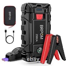 BRPOM Battery Booster 2000A 21800mAh Car Starter 12V Portable Up to