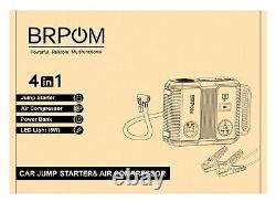 BRPOM Booster Battery 3000A 24000mAh 150PSI Car Tire Inflator 12V Start