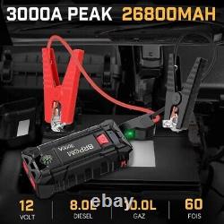 Battery Booster 3000A 26800mAh Portable Starter 12V Auto Jump Starter