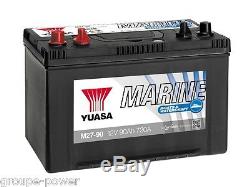 Battery Slow Discharge Marine Boat Yuasa M27-90 12v 90ah 304x264x225mm